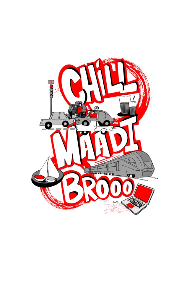Chill Maadi Bro - White Edition (Oversized Tee)